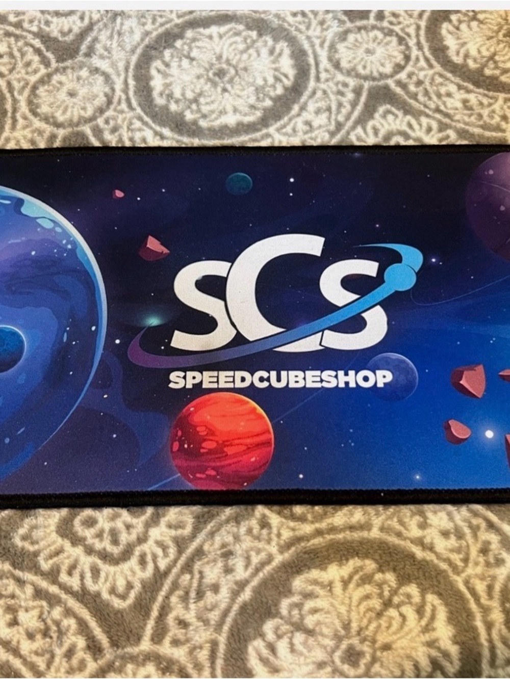 Space Playmat - Blue with Red Accent